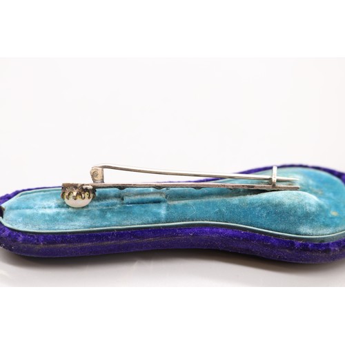 20 - Arts and Crafts Movement hammered brooch, thought to be 800 silver, set with opalite, accompanied by... 