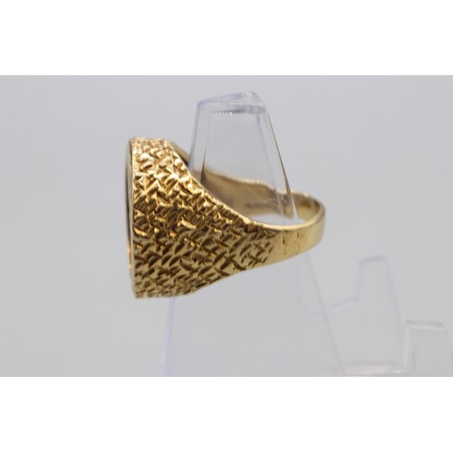 25 - Edward the VII 1903 1/2 Sovereign Ring with 9ct stamped bark effect setting. Size Y, weight 15g
Brad... 