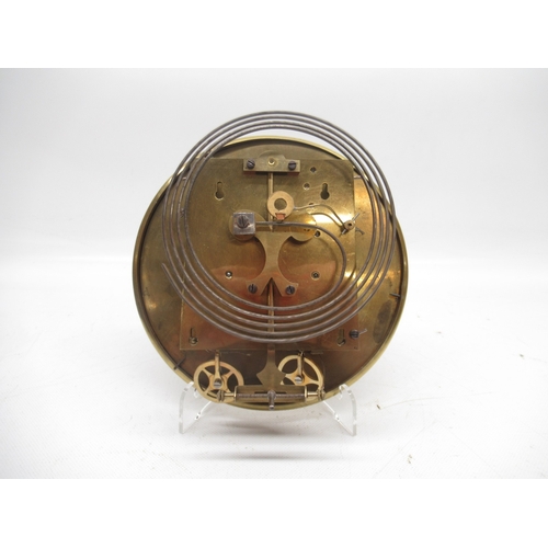 376 - Gustav Becker type 8 day walnut Vienna wall clock, arched pediment over full length glazed door flan... 