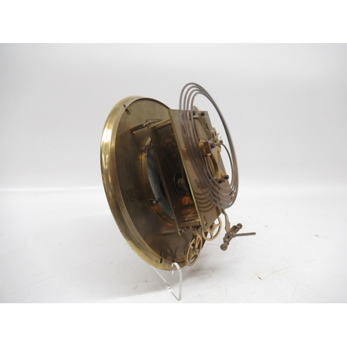 376 - Gustav Becker type 8 day walnut Vienna wall clock, arched pediment over full length glazed door flan... 