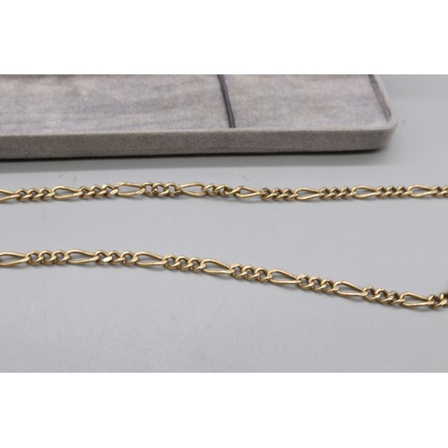 36 - Hallmarked 9ct yellow gold solid Figaro necklace with a bolt ring clasp, length 22