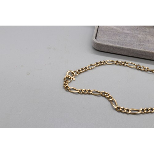 36 - Hallmarked 9ct yellow gold solid Figaro necklace with a bolt ring clasp, length 22