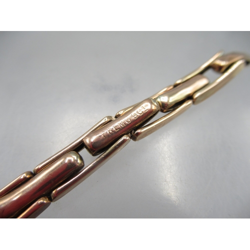 52 - Swiss ladies 9ct rose gold wristwatch on Premo 9ct gold expanding bracelet, stamped 9ct, silver engi... 