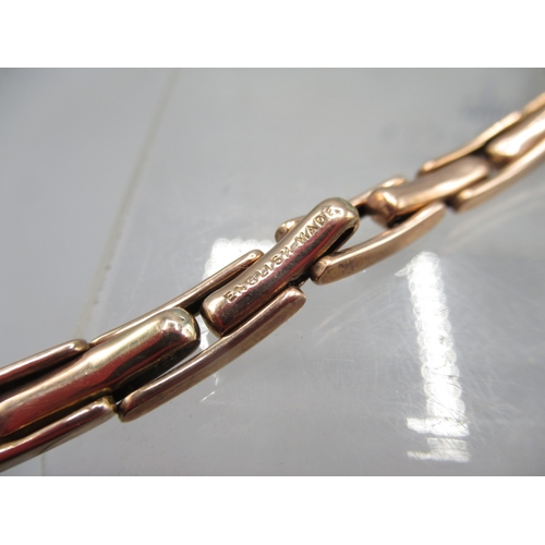 52 - Swiss ladies 9ct rose gold wristwatch on Premo 9ct gold expanding bracelet, stamped 9ct, silver engi... 