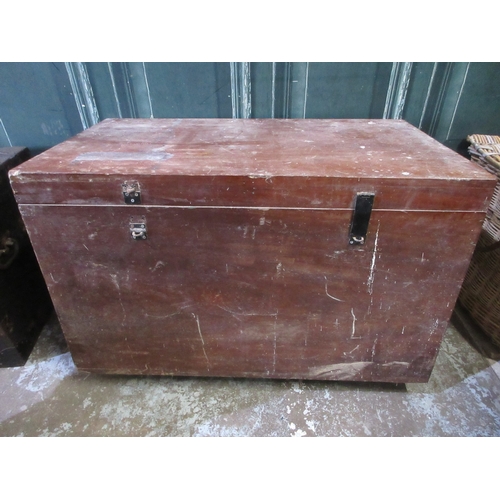 418 - Large camphor wood blanket box, with metal side handles, W104cm D59cm H62cm
Bradley's Shipping POA h... 