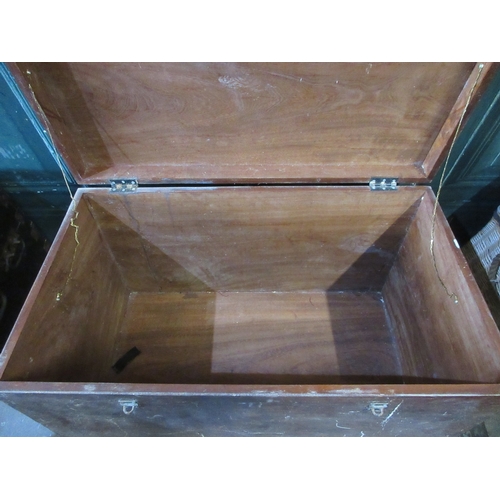418 - Large camphor wood blanket box, with metal side handles, W104cm D59cm H62cm
Bradley's Shipping POA h... 