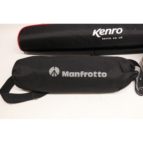 707 - Canon EOS 800D digital camera (lacking battery) with EW-63C lens, Canon ET-74B lens,  Manfrotto trip... 