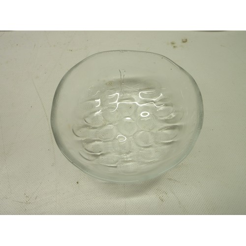 709 - Kosta Boda Sweden grape design glassware, six plates, six side plates, six fruit bowls, one cheese p... 