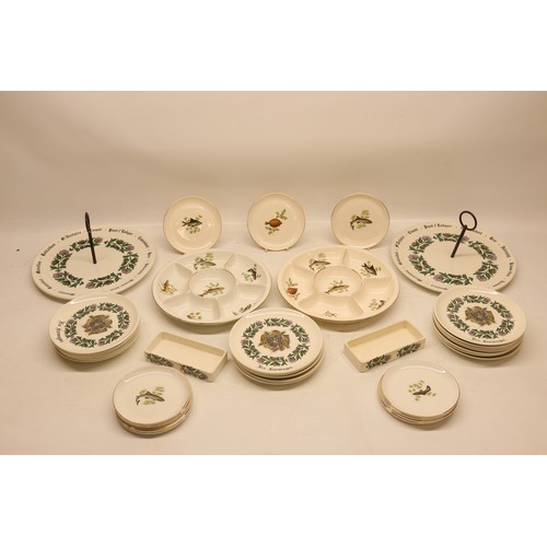 402 - Collection of serving dishes and plates; incl. Figgjo Flint canapes dish, plates and side plates, wi... 