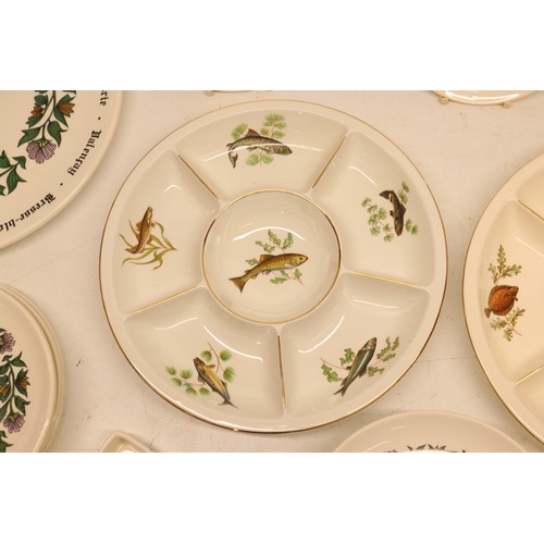 402 - Collection of serving dishes and plates; incl. Figgjo Flint canapes dish, plates and side plates, wi... 