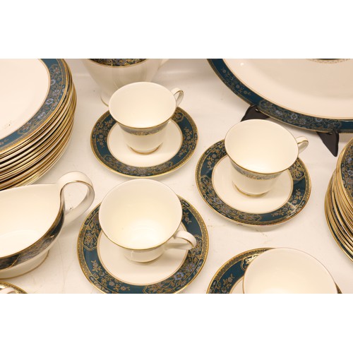 406 - Royal Doulton Carlyle dinner, tea and coffee ware; incl. 14x dinner plates, 12x side plates, 12x des... 
