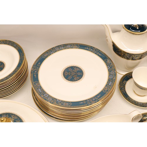 406 - Royal Doulton Carlyle dinner, tea and coffee ware; incl. 14x dinner plates, 12x side plates, 12x des... 