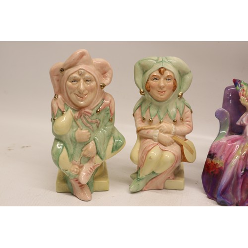 794 - Royal Doulton, 'Sweet & Twenty' HN1549; 'The Jester' limited edition 416 of 1500; 'The Lady Jester' ... 
