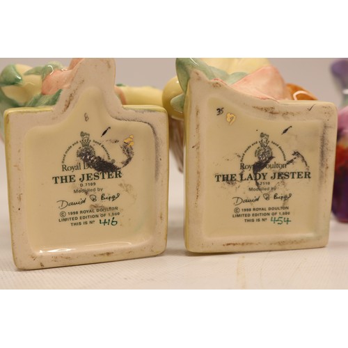 794 - Royal Doulton, 'Sweet & Twenty' HN1549; 'The Jester' limited edition 416 of 1500; 'The Lady Jester' ... 