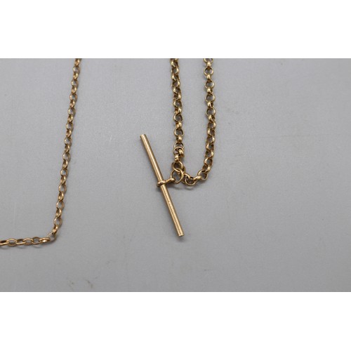 42 - Lot of two belcher style chains, comprising a stamped 9ct yellow gold belcher link chain necklet wit... 