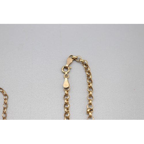 42 - Lot of two belcher style chains, comprising a stamped 9ct yellow gold belcher link chain necklet wit... 