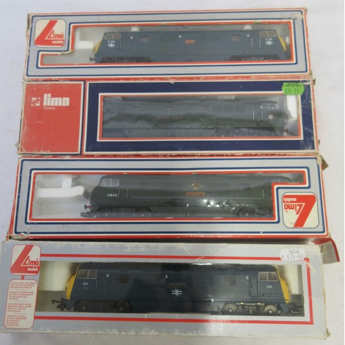 60 - Seven OO gauge Class 42 diesel locomotives by Lima and Mainline (1x unboxed) to incl. 'Magnificent' ... 