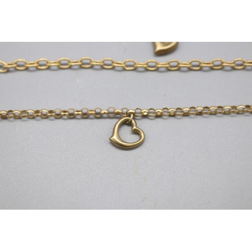 35 - Lot of four hallmarked 9ct yellow gold bracelets, comprising a stamped 9ct yellow gold oval link bel... 