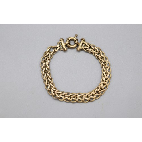33 - Hallmarked 9ct yellow gold belt link bracelet with heavy bolt ring clasp, weight 9.89g, length 7.5 i... 
