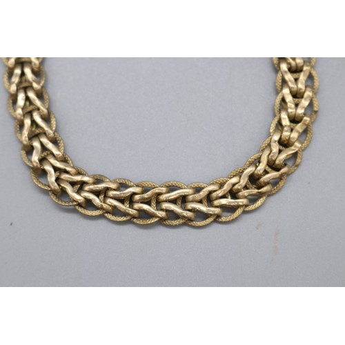 33 - Hallmarked 9ct yellow gold belt link bracelet with heavy bolt ring clasp, weight 9.89g, length 7.5 i... 