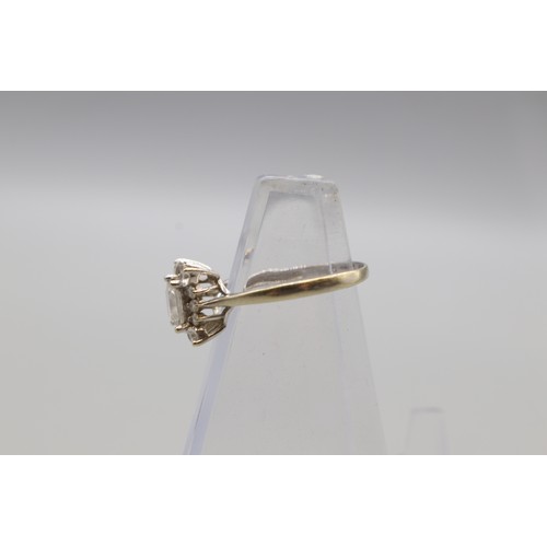 28 - Lot of two stamped 9ct white gold cubic zirconia rings, comprising a hallmarked 9ct white gold princ... 