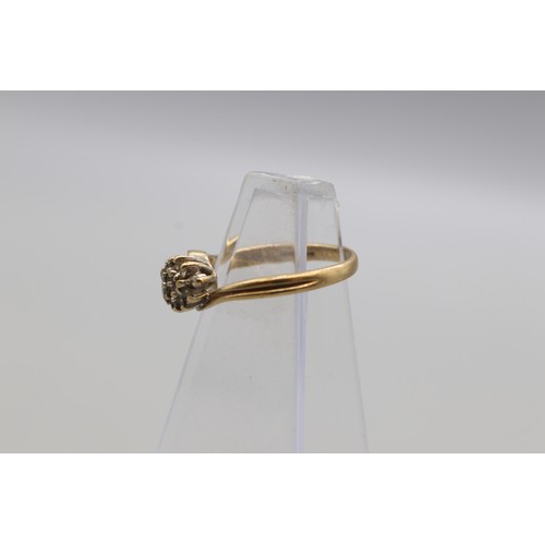 25 - Two yellow gold diamond rings, comprising a hallmarked 9ct yellow gold diamond cluster ring with twi... 