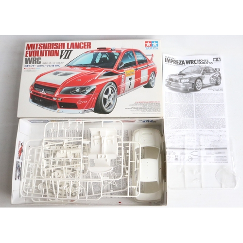 Collection of six 1/24 scale plastic model rally car kits to include ...