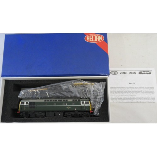 49 - Three OO gauge diesel electric locomotive models by Heljan to incl. 1x D8529 BR Blue (full yellow en... 