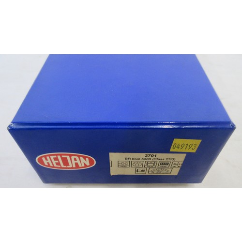 49 - Three OO gauge diesel electric locomotive models by Heljan to incl. 1x D8529 BR Blue (full yellow en... 