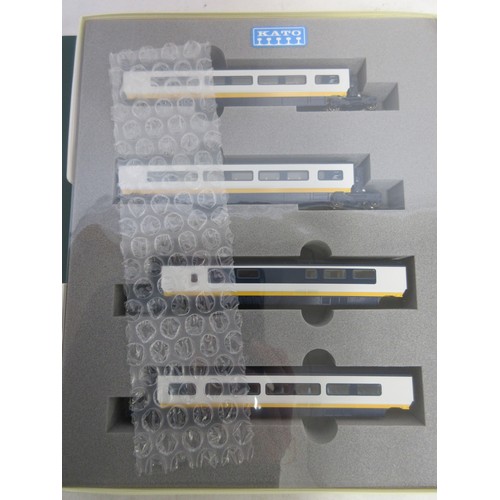 24 - Four boxed Kato N gauge sets incl. P42 locomotive set Amtrak Phase IV and Southern Pacific/Daylight ... 