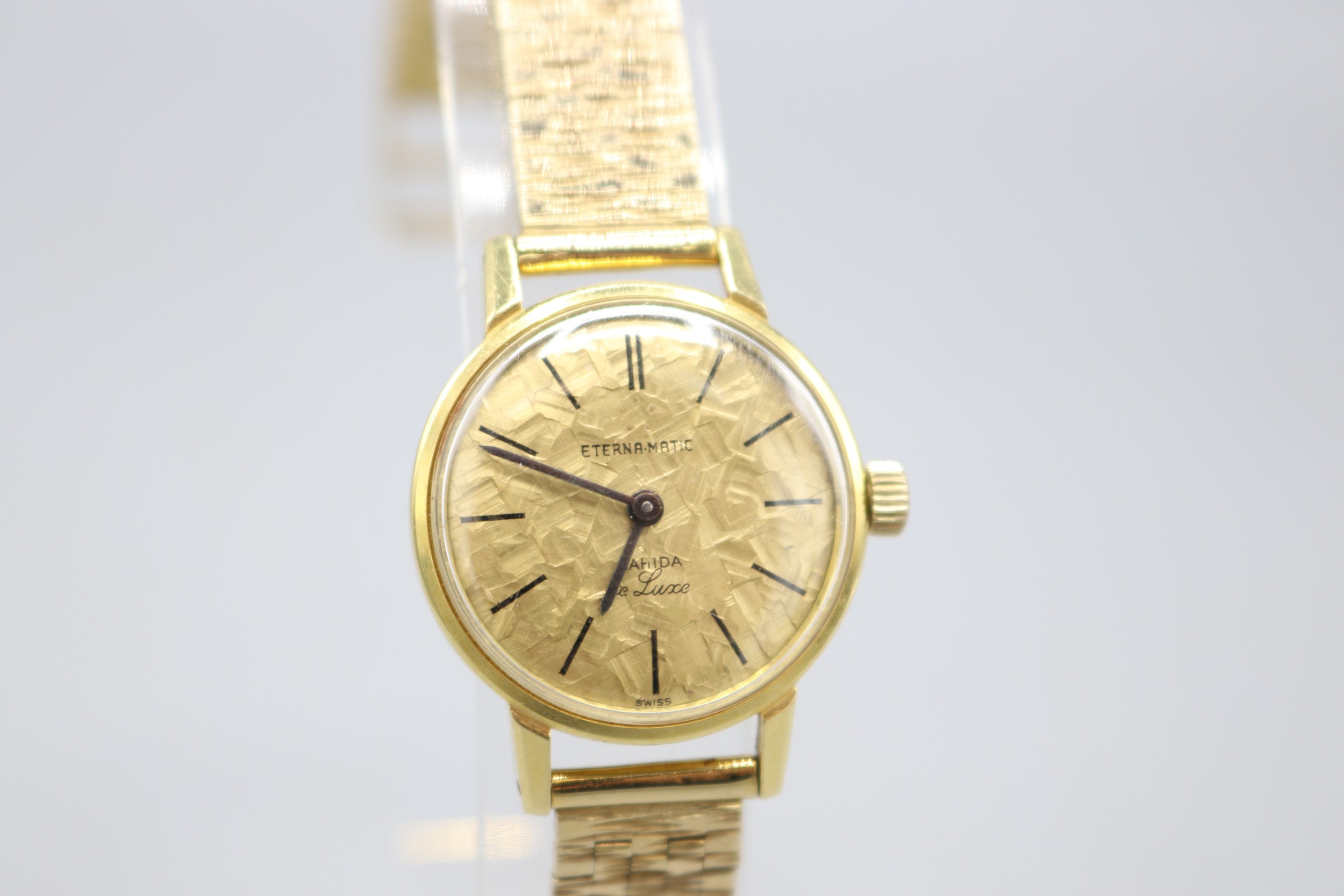 Eterna-Matic Sahida De Luxe ladies 18ct gold automatic wristwatch on ...
