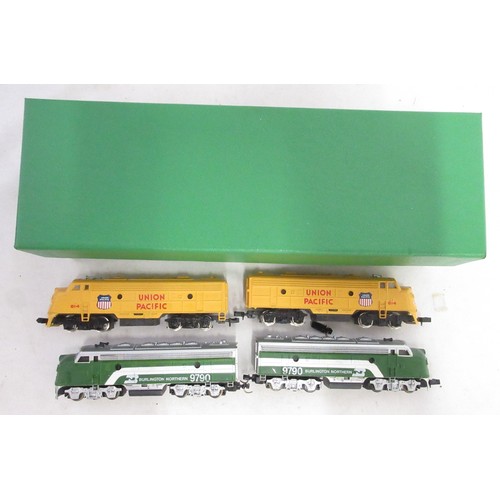 29 - Nine boxed N gauge American electric steam locomotive models from various makers incl. Bachmann, Con... 