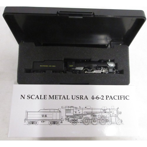 31 - N gauge metal USRA 4-6-2 Pacific 'Baltimore & Ohio' steam locomotive by Model power, also incl. Norf... 