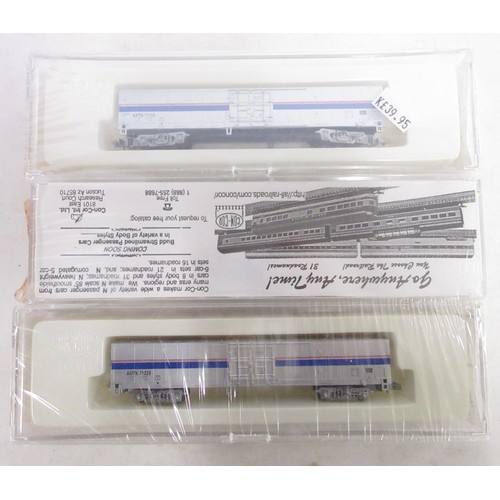 34 - Collection of N gauge 'Amtrak' loco, boxcars and coaches, mostly by Con-Cor to incl. HHP-8 Loco (DCC... 