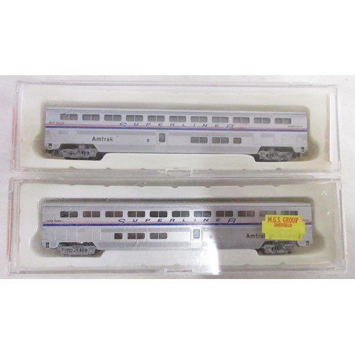 34 - Collection of N gauge 'Amtrak' loco, boxcars and coaches, mostly by Con-Cor to incl. HHP-8 Loco (DCC... 