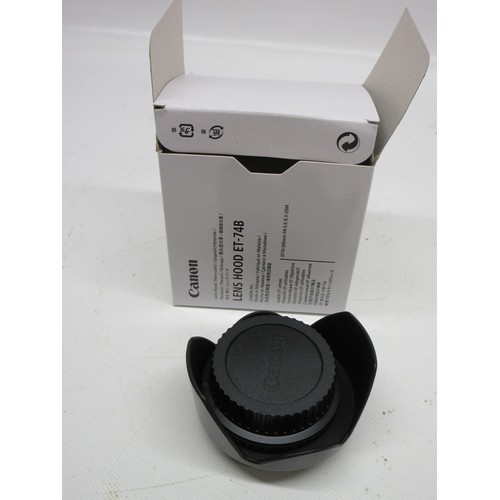 707 - Canon EOS 800D digital camera (lacking battery) with EW-63C lens, Canon ET-74B lens,  Manfrotto trip... 