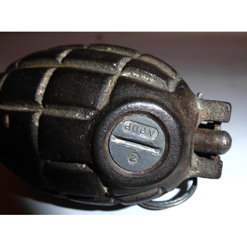 Inert number 36 WWII period Mills Bomb Grenade, with stamp markings (z ...