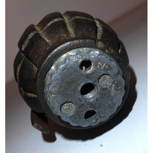 Inert number 36 WWII period Mills Bomb Grenade, with stamp markings (z ...
