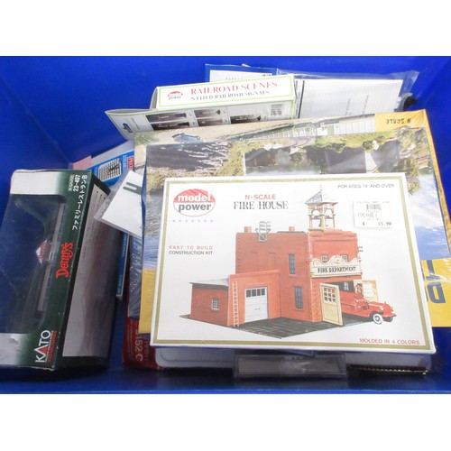 47 - Collection of mostly N gauge model railway accessories in storage drawers to incl. Model Power track... 