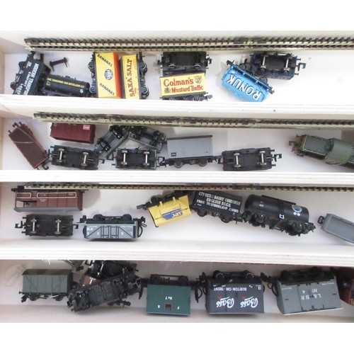 48 - Large assorted collection of N gauge diesel and steam locomotives, rolling stock and good wagons etc... 