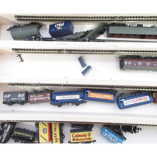 48 - Large assorted collection of N gauge diesel and steam locomotives, rolling stock and good wagons etc... 