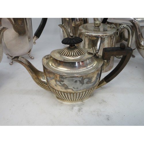 922 - A good collection of silverplated wares incl. Atkin Bros Sheffield coffee pot, James Pinder & Co She... 
