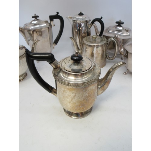 922 - A good collection of silverplated wares incl. Atkin Bros Sheffield coffee pot, James Pinder & Co She... 