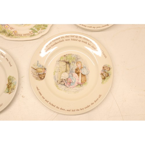 624 - Collection of Beatrix Potter Mrs Tiggy-Winkle children's dinnerware from Wedgewood and Royal Albert,... 