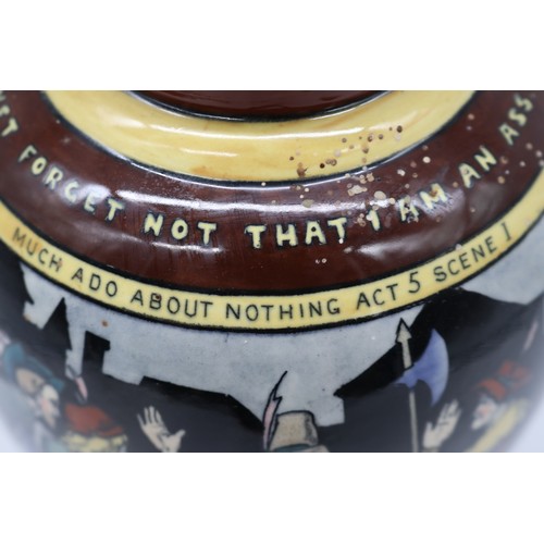 797 - The Foley Intarsio vase 'Much Ado About Nothing' two panels showing Act 3 Scene 3 and Act 5 Scene 1,... 