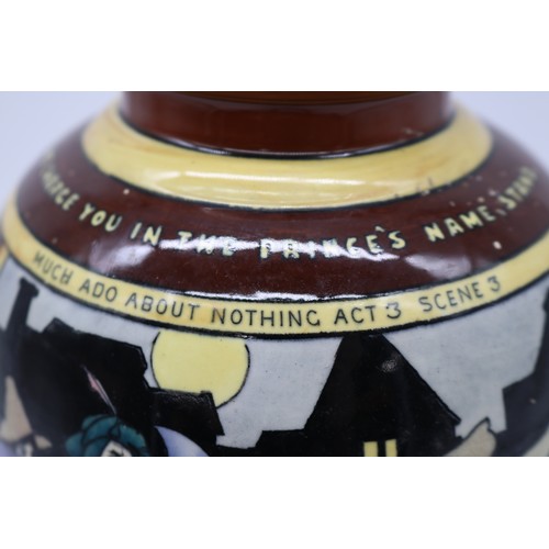 797 - The Foley Intarsio vase 'Much Ado About Nothing' two panels showing Act 3 Scene 3 and Act 5 Scene 1,... 