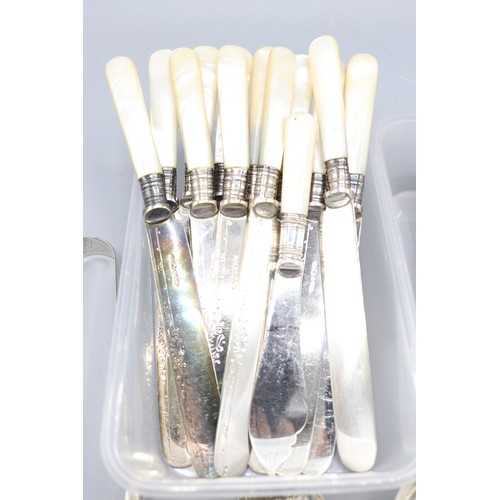 309 - Silver & plate tableware collection inc. Georgian ladle sauce spoon pair by Jonathan Hayne, London 1... 