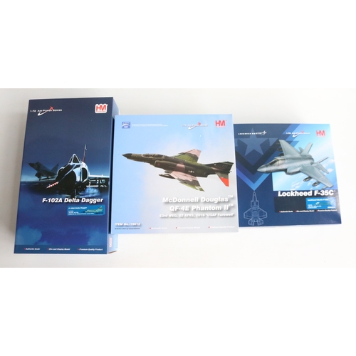 Three 1/72 scale diecast USAF and USN fast jet models from the 1960's ...