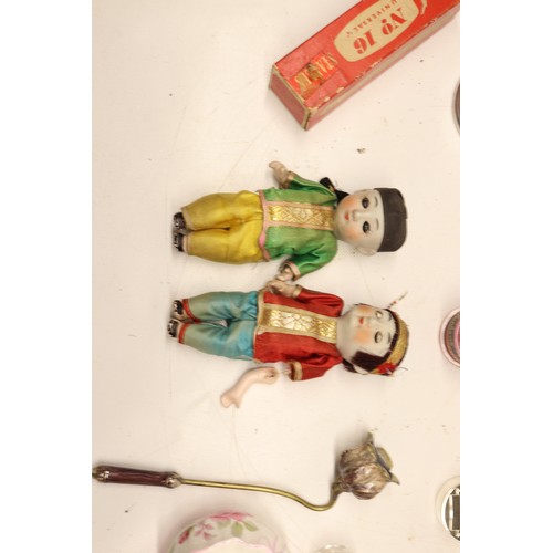 986 - Assorted collection of small decorative items, money boxes, figurines; incl. money box shaped as a e... 