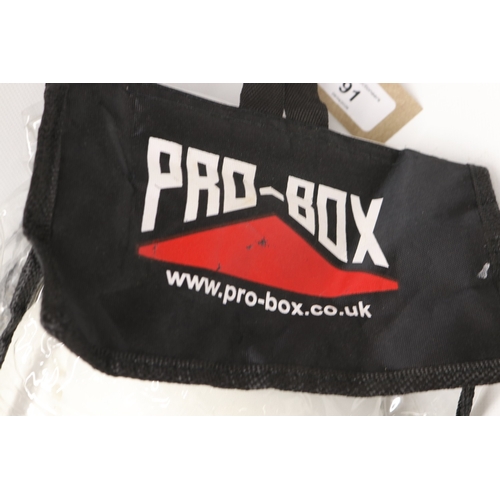 990 - Pro-Box boxing glove signed by Steve Collins, addressed to Bobby Davro, 'Keep Punching', with carry ... 